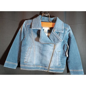 OshKosh B’gosh Girls Denim Jacket 2T Toddler Zip Up NWT Classic Jean Style